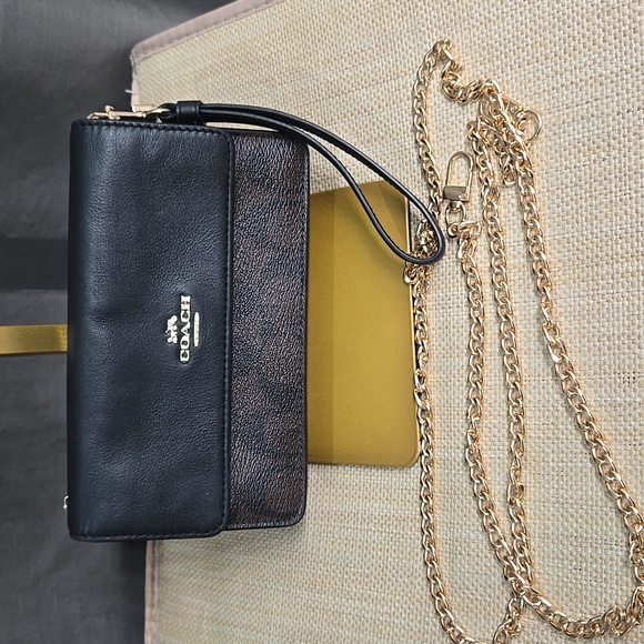 Coach Black and Brown Clutch/Crossbody Bag EUC - Picture 11 of 14